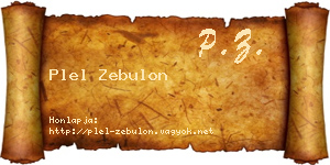Plel Zebulon névjegykártya